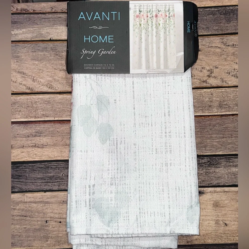 Avanti Spring Garden Floral Shower Curtain 72”x72”- NEW